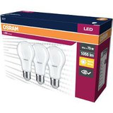 LED Cla. A 75 10W/2700K E27 3pack OSRAM